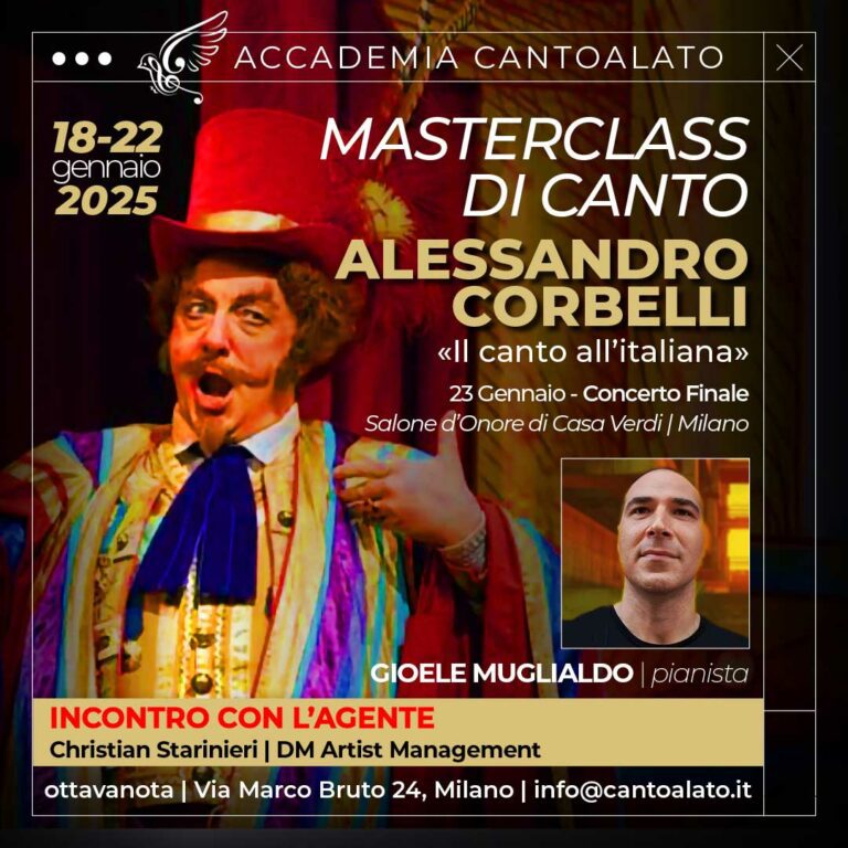 Masterclass di Canto con Alessandro Corbelli – “Il canto all’italiana”