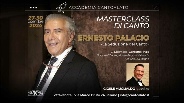 Masterclass di Canto con Ernesto Palacio – «La Seduzione del Canto»